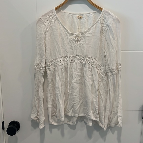 Hollister off white tunic / flowy hippy shirt size small - Picture 5 of 10